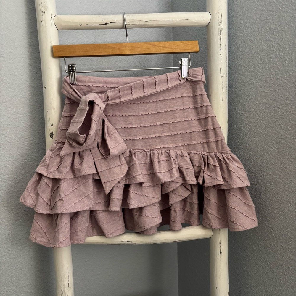 NWOT Tularosa Revolve Dusty Mauve Lavender Ruffle Tiered Mini Skirt S